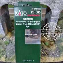 Load image into Gallery viewer, Kato - Unitrack - 20-605 - <S124SGL> - Automatic 3 Colour Signal Straight Track - 124mm - N Gauge