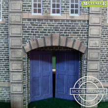 Load image into Gallery viewer, Metcalfe - Constructed - A Pair of Low Relief Grimy Old Mills - Ornate Stone Effect - Card Construction Kit Built - OO/HO Gauge
