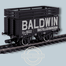 Load image into Gallery viewer, Oxford Rail - OR76CK7006 - 7 Plank Mineral Wagon - Coke - Baldwin - 3022 - 3 Coke Rails - Black - OO Gauge