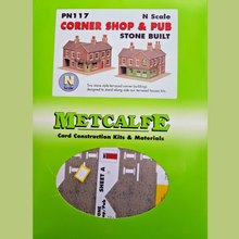 Load image into Gallery viewer, Metcalfe PN117 - Corner Shop & Pub - Stone Effect - Card Construction Kit - N Scale