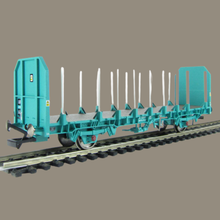 Load image into Gallery viewer, Hornby - R6469 - OTA Timber Carrier Wagon in Pre Privatisation Era Blue Livery - 112317 - OO Gauge