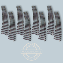 Load image into Gallery viewer, Peco - Setrack - ST-725 - 2nd Radius - Bullhead - Standard Curve Setrack x 8 Pieces - O Gauge