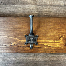 Load image into Gallery viewer, Rustic Handmade Coat Rack - 5 Union Jack Double Hangers
