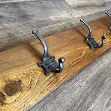 Load image into Gallery viewer, Rustic Handmade Coat Rack - 5 Union Jack Double Hangers
