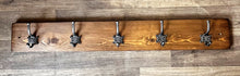 Load image into Gallery viewer, Rustic Handmade Coat Rack - 5 Union Jack Double Hangers
