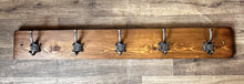 Load image into Gallery viewer, Rustic Handmade Coat Rack - 5 Union Jack Double Hangers
