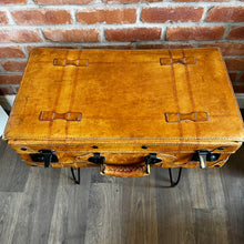 Load image into Gallery viewer, Vintage Giovanni Italian Leather Suitcase Handmade Coffee Table (Medium)
