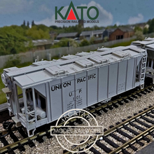 Load image into Gallery viewer, Kato - 38-0102 - Built and Completed - Rake of 3 - A.C.F - 70 Ton Covered Hoppers - Union Pacific - No's. 101, 385 &amp; 419 - HO Gauge
