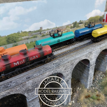 Load image into Gallery viewer, Double Bogied Oil Tankers - Rake of 5 - Various Liveries - HO Gauge

