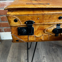 Load image into Gallery viewer, Vintage Giovanni Italian Leather Suitcase Handmade Coffee Table (Medium)
