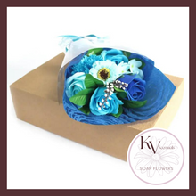 Load image into Gallery viewer, Boxed Hand Soap Flowers Bouquet - Blue
