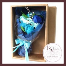 Load image into Gallery viewer, Boxed Hand Soap Flowers Bouquet - Blue
