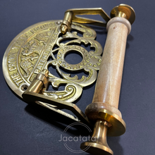 Load image into Gallery viewer, Cast Antique Solid Brass and Wood Toilet Roll Holder - ADF1006
