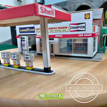 Load image into Gallery viewer, Metcalfe - Constructed - Service Station/Garage - Card Construction Kit Built - OO/HO Gauge

