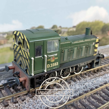 Load image into Gallery viewer, Bachmann - Branchline - 31-364 - Class 03 - Shunter - BR Green Livery With Wasp Stripes - No. D2383 - OO Gauge - Weathered - DCC Fitted
