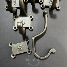 Load image into Gallery viewer, No.s 1 - 5 Ceramic Hat &amp; Coat Hook - Cast Heavy Antique Iron ADF1014
