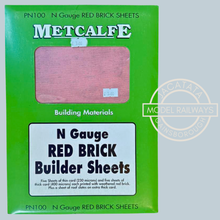 Load image into Gallery viewer, Metcalfe PN100 - Building Materials - 10 x Weathered Red Brick Sheets Plus 1 x Roof Slates Sheet - N Scale
