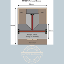 Load image into Gallery viewer, Metcalfe PN103 - Terrace Houses - Red Brick Style - Card Construction Kit - N Scale (Copy)

