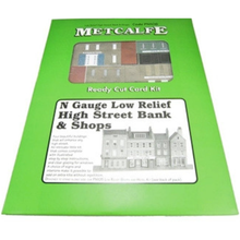 Load image into Gallery viewer, Metcalfe PN106 - High Street Bank and Shops - Low Relief - Card Construction Kit - N Scale
