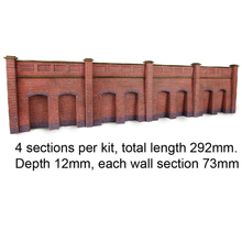 Load image into Gallery viewer, Metcalfe  PN145 - Retaining Wall in Red Brick - Card Construction Kit - N Scale
