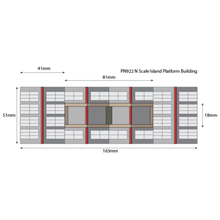 Load image into Gallery viewer, Metcalfe PN922 - Island Platform Building - Card Construction Kit - N Scale
