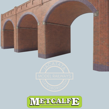 Load image into Gallery viewer, Metcalfe P0240 - Double Track Brick Viaduct - Brick Style - Card Construction Kit - OO/HO Scale
