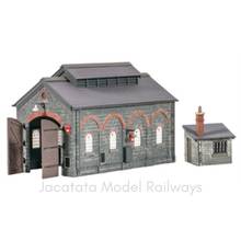 Load image into Gallery viewer, Ratio - 522 - Engine Shed - Stone Effect - Single Track Shed - Plastic Model Kit - 1:76 Scale - 00/HO
