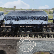 Load image into Gallery viewer, Skytrex - BR Five Plank Open Wagon with Tarpaulin Cover - O Gauge - Choice of 3 (2 Running Numbers)
