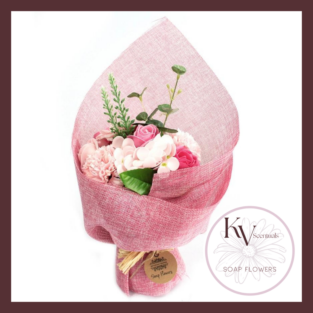 Standing Soap Flowers Bouquet - Pink