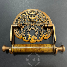 Load image into Gallery viewer, Cast Antique Copper and Wood Toilet Roll Holder - ADF1019
