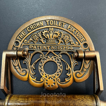 Load image into Gallery viewer, Cast Antique Copper and Wood Toilet Roll Holder - ADF1019
