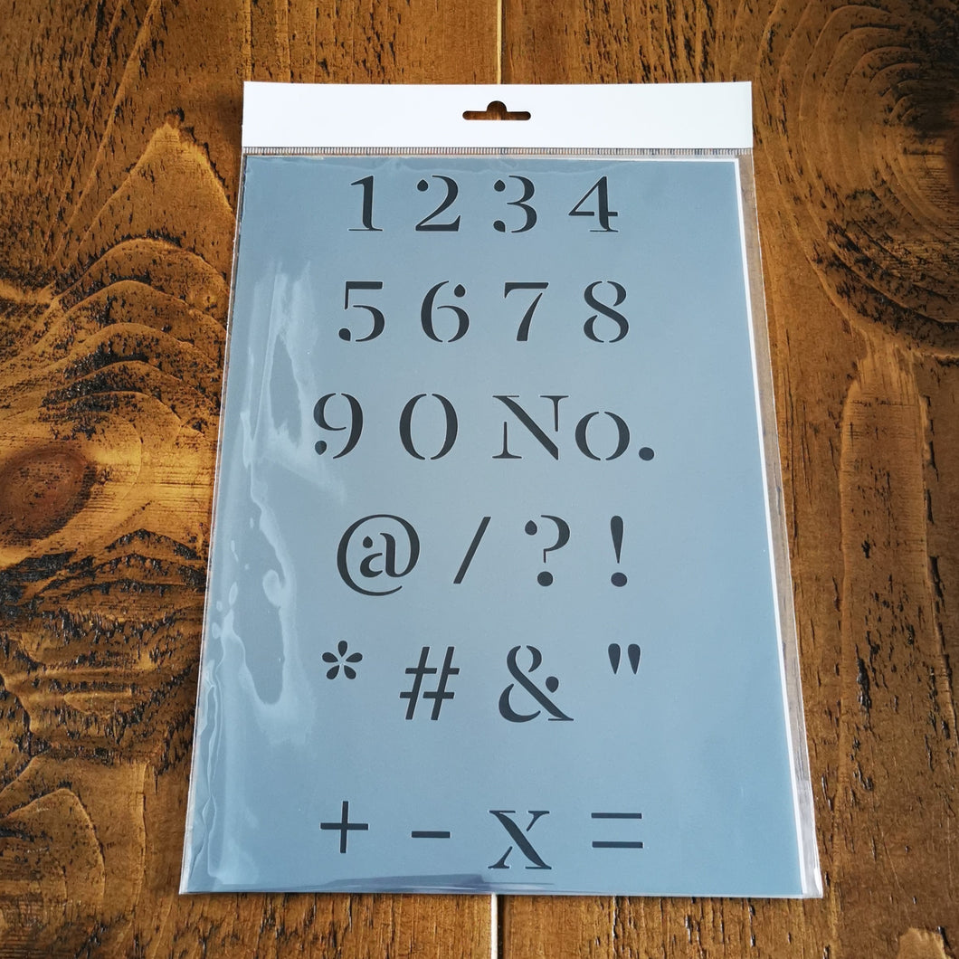 Stencil - No.103 - A4 - Numbers and Symbols