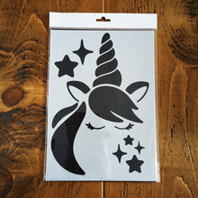 Load image into Gallery viewer, Stencil - No.114 - A4 - Unicorn Head And Stars
