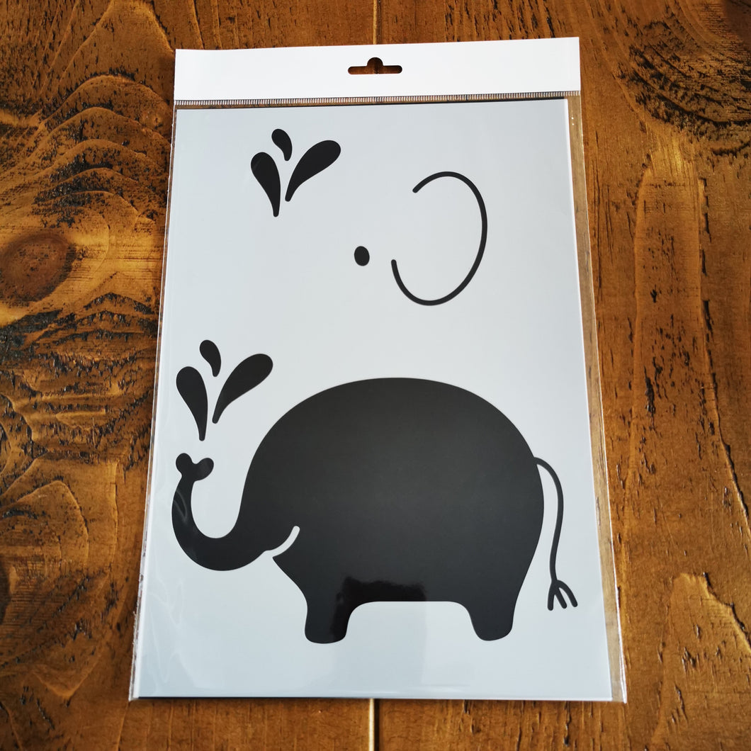 Stencil - No.116 - A4 - Nursery Elephant With Overlay