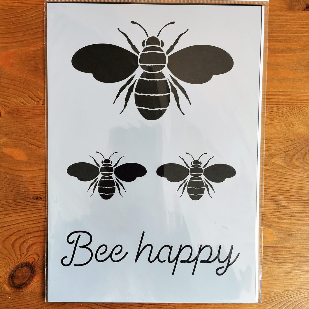 Stencil - No.124 - A4 - Bee Happy