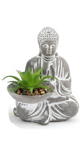 Load image into Gallery viewer, Cement Buddha With Faux Succulent

