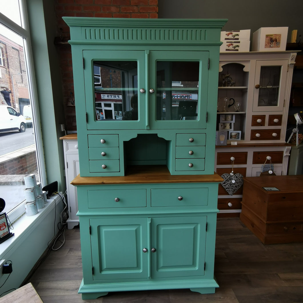 Painted Pine Glazed Display Dresser