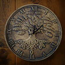 Load image into Gallery viewer, Bronze Effect Tree Of Life Terracotta Wall Clock
