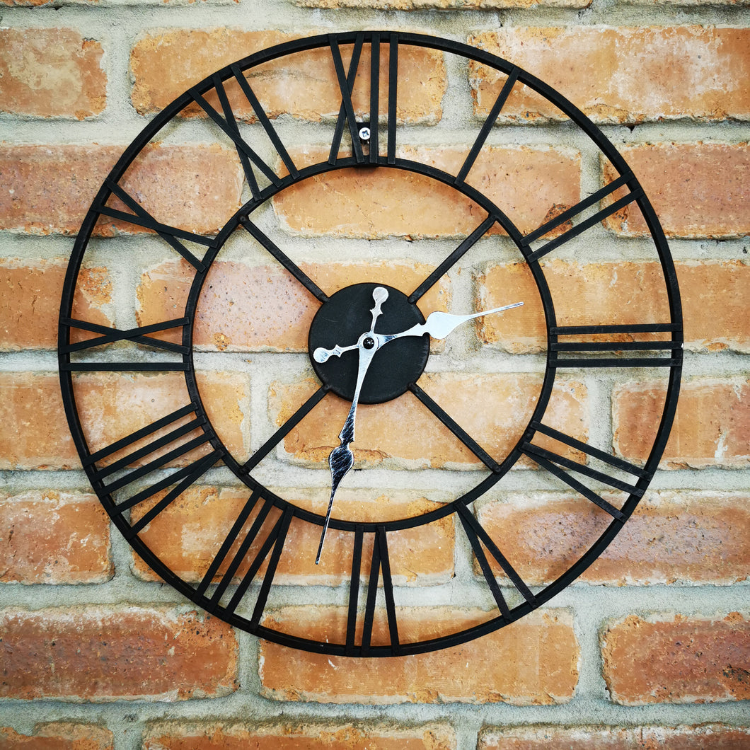 Black Metal Roman Numerals Clock