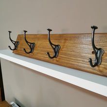 Load image into Gallery viewer, Rustic Handmade Coat Rack - 4 Hammerhead Double Hangers
