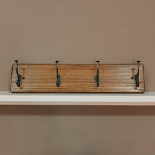 Load image into Gallery viewer, Rustic Handmade Coat Rack - 4 Hammerhead Double Hangers
