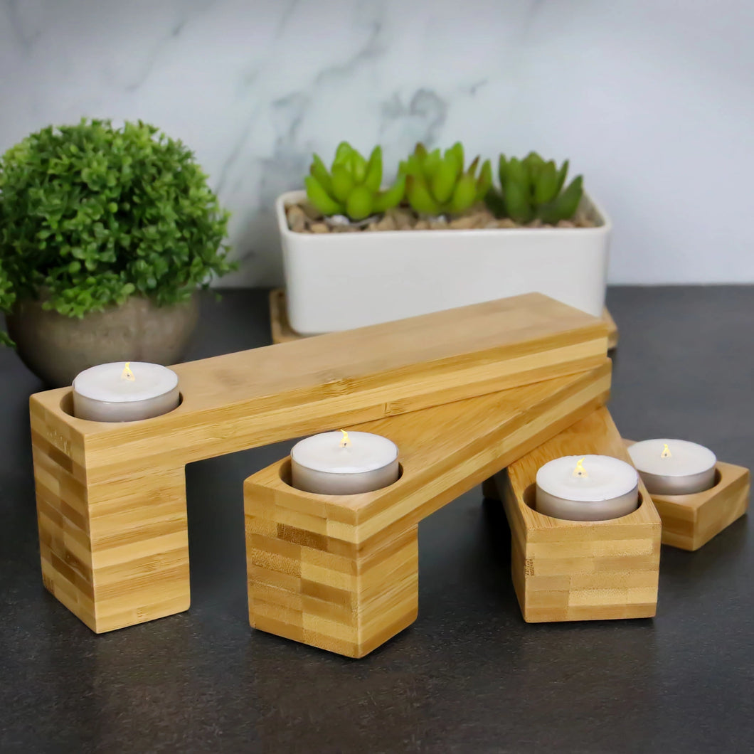 Bamboo Tealight Candle Holder