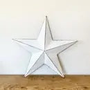 Decorative Hanging Rustic White Metal Star - 32cm