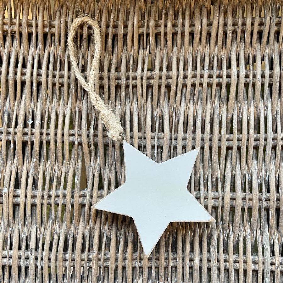 White Wooden Hanging Star