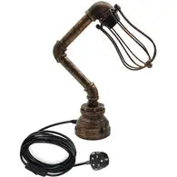 Industrial/Steampunk Waterpipe Pipework Plug In Table Lamp